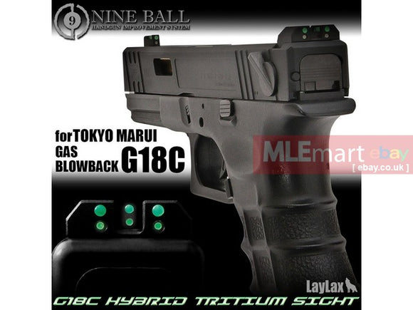 MLEmart.com - Laylax Nine Ball G18C Hybrid Tritium Sight for Tokyo Marui G18C GBB