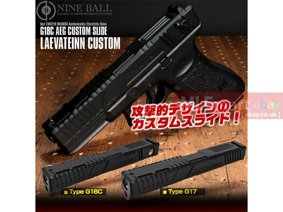 MLEmart.com - Laylax Nine Ball G18C Custom Slide LAEVATEINN CUSTOM for Tokyo Marui model G18C AEP- Black