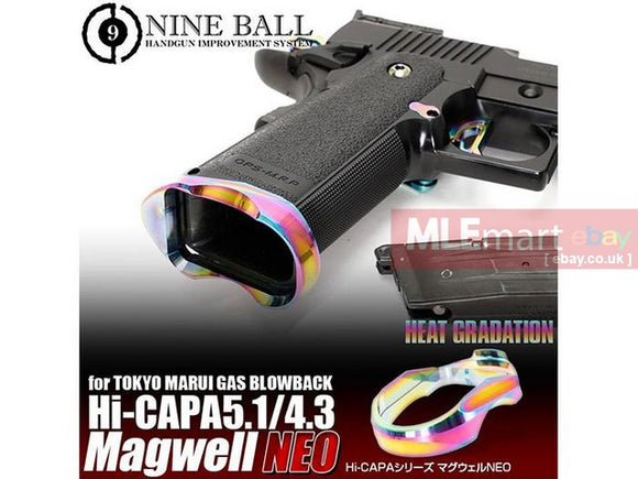 MLEmart.com - Laylax Nine Ball Aluminum Alloy Magwell NEO for Tokyo Marui Hi-Capa 5.1 / 4.3 GBB Pistol - Heat Gradation