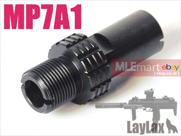Laylax Nine Ball Silencer Adapter ( SAS ) for Tokyo Marui MP7A1 AEP / GBB (12mm CCW to 14mm CCW) - MLEmart.com