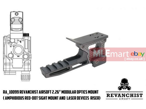 Revanchist 2.26” Modular Optics Mount & Riser for Amphibious Red-Dot ...