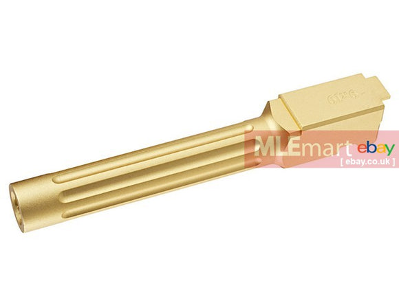MLEmart.com - Guns Modify SA-KKM Aluminum Barrel - Fluted for Tokyo Marui Model 17 (Gold)