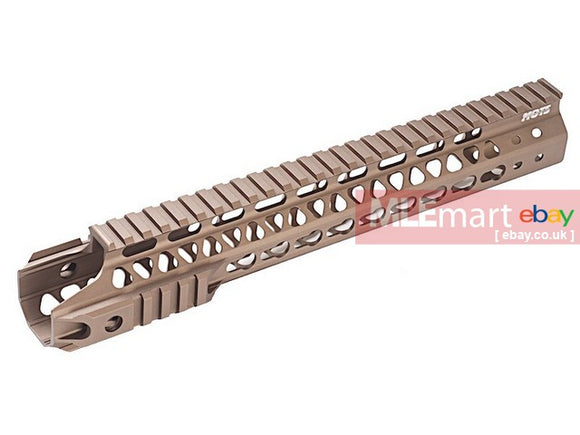 G&P MOTS 12.5 inch Upper Cut Keymod Rail for Tokyo Marui M4 / M16 AEG (Sand) - MLEmart.com