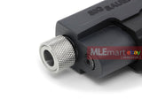 Airsoft Artisan Stainless Steel Muzzle Adapter w/ Collar - 11mm CW to 14mm CCW (WE GBB) - MLEmart.com