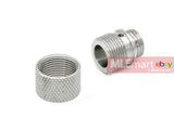 Airsoft Artisan Stainless Steel Muzzle Adapter w/ Collar - 11mm CW to 14mm CCW (WE GBB) - MLEmart.com
