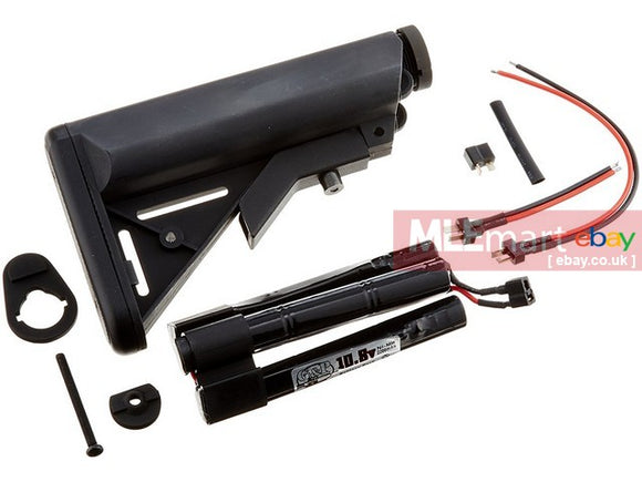 G&P M4A1 Extended Battery CRANE Buttstock with 10.8v Battery (Black) - MLEmart.com