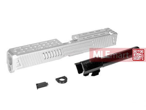 5KU CNC Slide and Barrel Kit Type 4 for Marui G17 GBB (Silver) - MLEmart.com