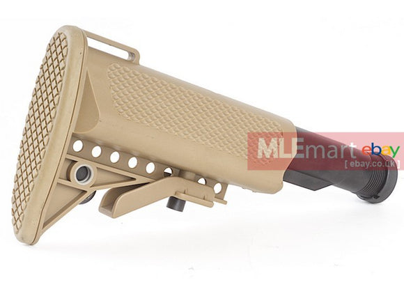 G&P Crane Type Buttstock for Tokyo Marui & G&P M4 / M16 Metal Body Series (Ball Ball) - Sand - MLEmart.com