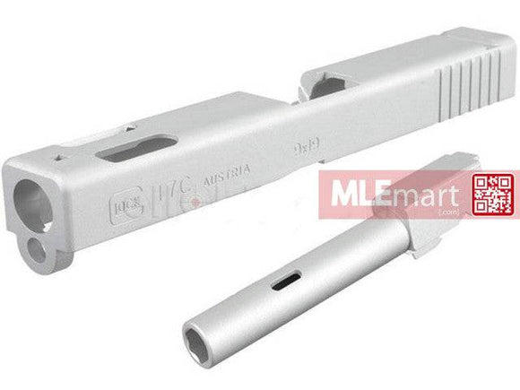 5KU CNC Aluminium Slide and Barrel Set for Marui G17 GBB (Silver) - MLEmart.com