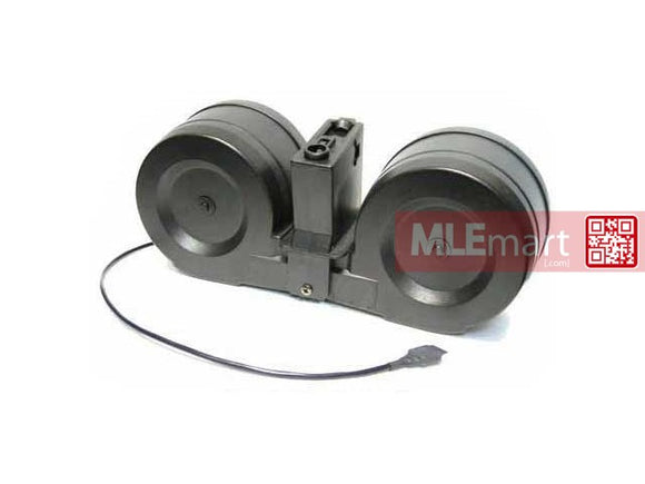 Dboys AEG M4 / M16 2500 rds Plastic Dual-Drum C-Mag (4xAAA Battery NOT Included) - MLEmart.com